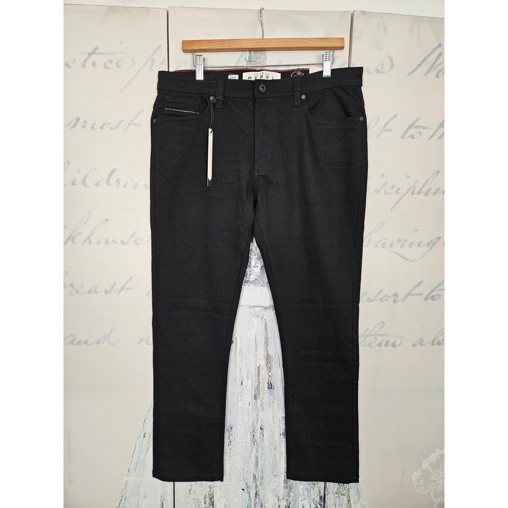 Artful Rebel Jax Slim Fit Black Performance Stretch Denim Jeans Mens 34x30 NWT